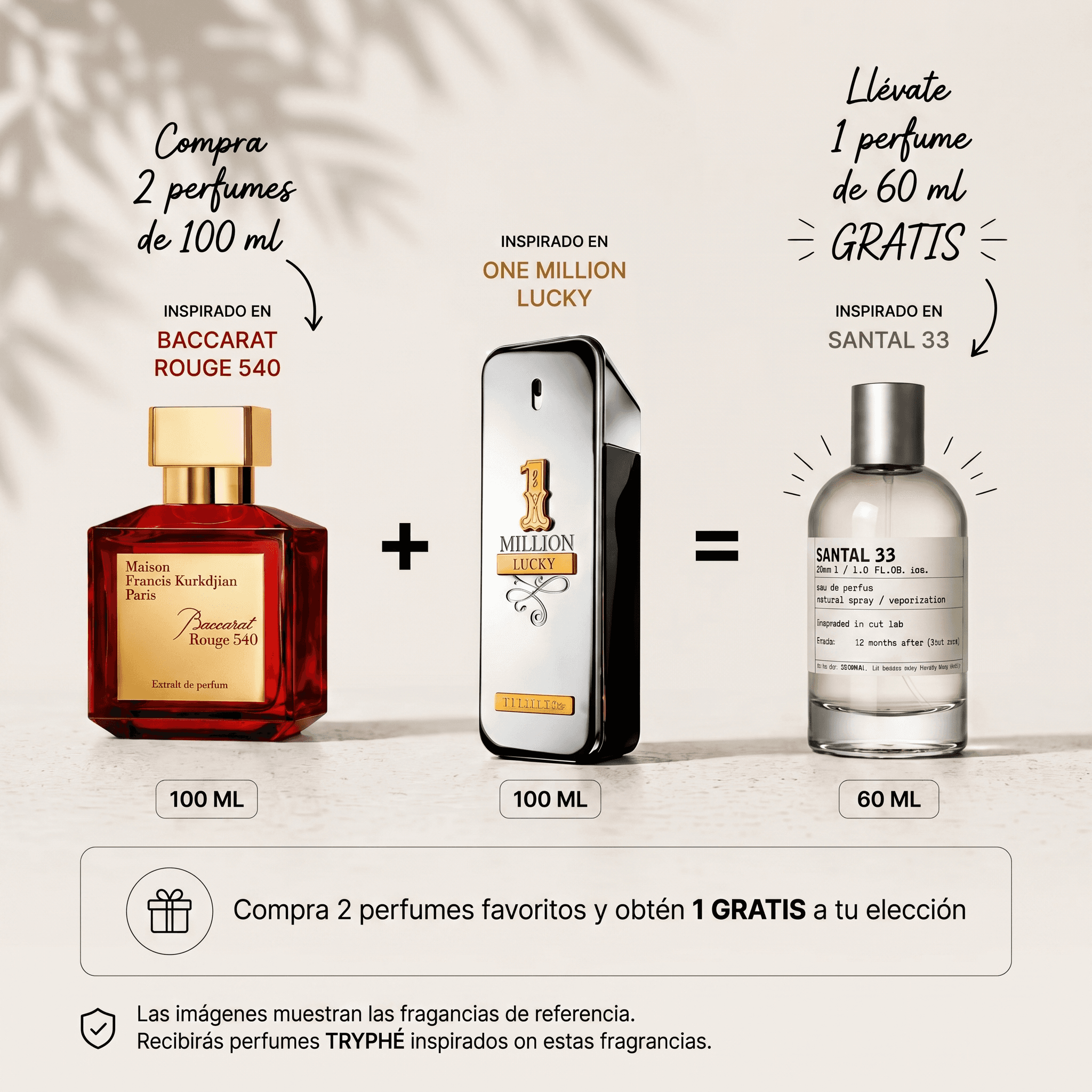 Compra 2 perfumes de 100ml y llévate 1 de 60ml GRATIS